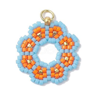 Handmade Seed Beads Pendants PALLOY-MZ00205-1