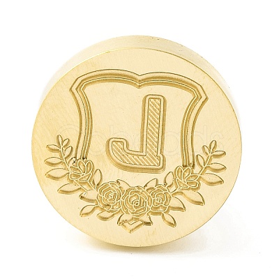 Golden Tone Round Wax Seal Brass Stamp Heads AJEW-Z034-02G-L-1