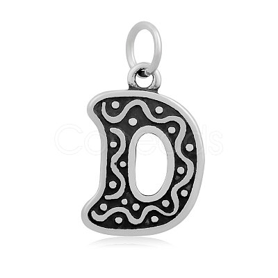 Letter 316 Stainless Steel Pendants STAS-I063-04-1