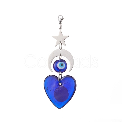 Handmade Evil Eye Lampwork Pendants Decorations HJEW-JM01008-03-1