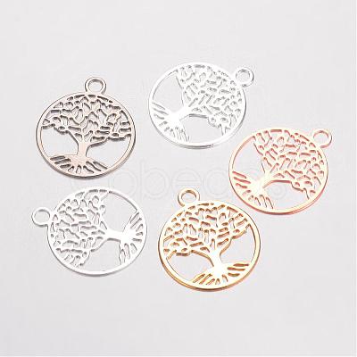 Brass Filigree Pendants KK-D522-09-1