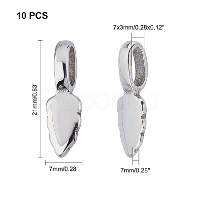 Tarnish Resistant 304 Stainless Steel Glue-on Flat Pad Pendant Bails STAS-H009-1