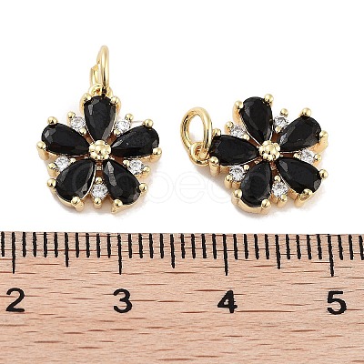 Brass Micro Pave Cubic Zirconia Charms KK-C051-01G-01-1