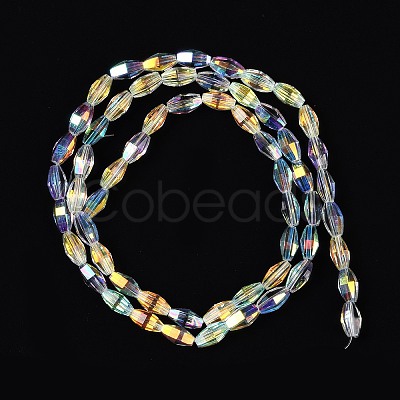 Electroplate Glass Beads Strands GLAA-Q101-03B-AB01-1