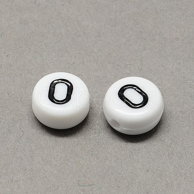 White and Black Acrylic Horizontal Hole Letter Beads SACR-Q101-01O-1