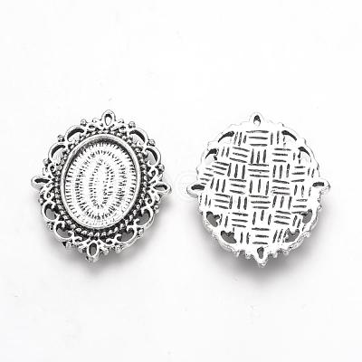 Tibetan Style Alloy Cabochon Settings TIBE-Q073-76AS-1