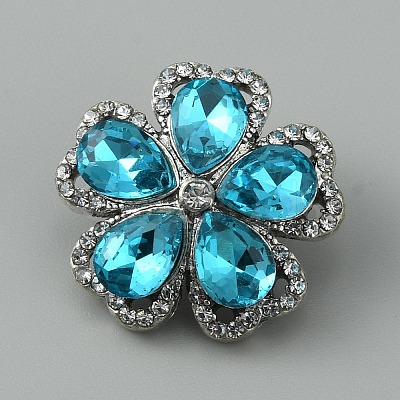 Alloy Rhinestone Snap Button FIND-WH0150-57-1