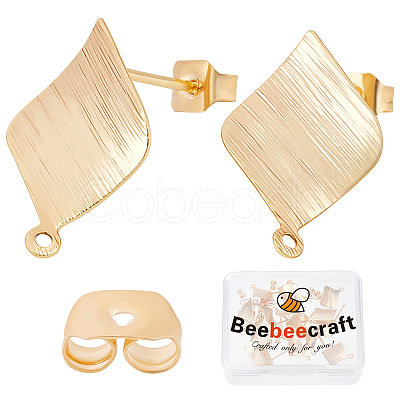 Beebeecraft 20Pcs Brass Stud Earring Findings KK-BBC0004-36-1