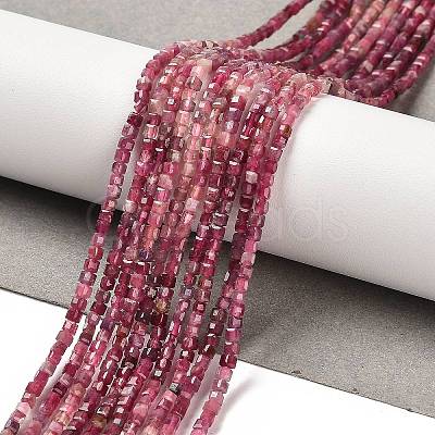 Gradient Color Natural Pink Tourmaline Beads Strands G-K373-A03-01-1