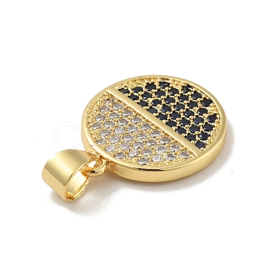 Brass Micro Pave Cubic Zirconia Pendants X-KK-B059-35G-B-1