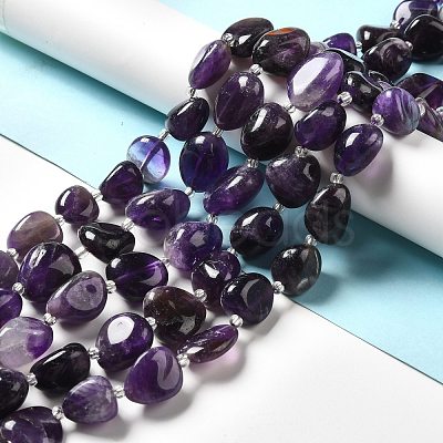 Natural Amethyst Beads Strands G-B026-02B-1