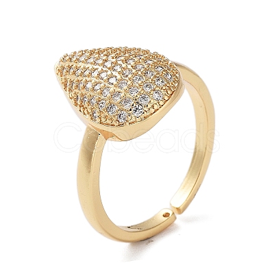 Rack Plating Brass Micro Pave Cubic Zirconia Cuff Rings RJEW-M168-01G-1