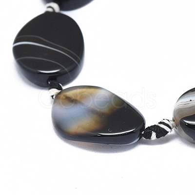 Natural Black Agate Beads Strands G-L544-011B-1