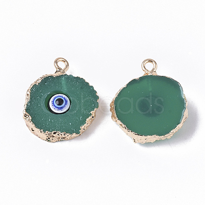 Druzy Resin Pendants X-RESI-S383-011B-1