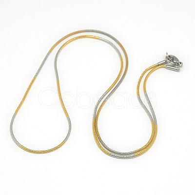 Trendy Unisex 201 Stainless Steel Snake Chain Necklaces NJEW-L043-06-1