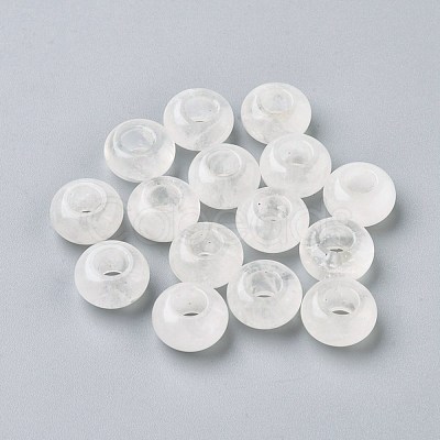 Natural Quartz Crystal European Beads G-G740-14x8mm-25-1