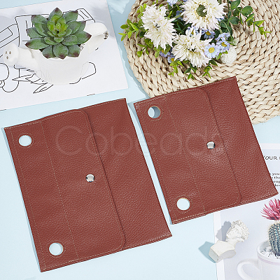 WADORN 2Pcs 2 Styles PU Imitation Leather Bag Organiser Inserts DIY-WR0002-86-1