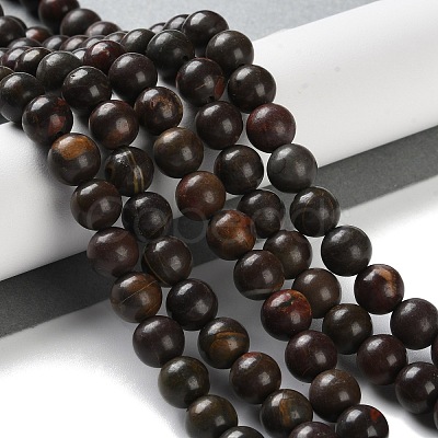 Natural Polychrome Jasper/Picasso Stone/Picasso Jasper Beads Strands G-C160-01-8mm-1