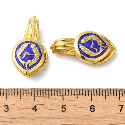 Rack Plating Brass Enamel Buddhist Pendants KK-P276-25G-01-1