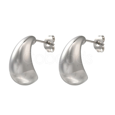 304 Stainless Steel Teardrop Stud Earrings for Wome EJEW-S237-01E-1