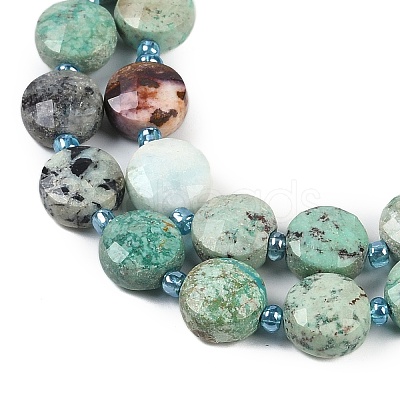 Natural Chrysocolla Beads Strands G-B094-A03-01-1