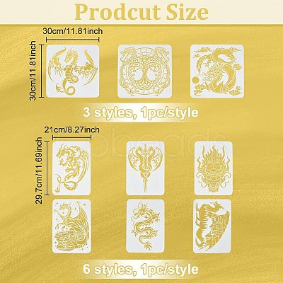 PET Hollow Out Drawing Painting Stencils DIY-WH0394-0262-1