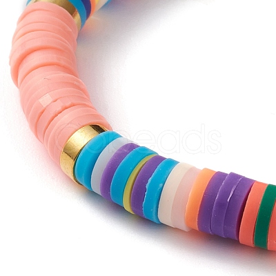 Polymer Clay Heishi Beads Stretch Bracelets BJEW-JB05708-1