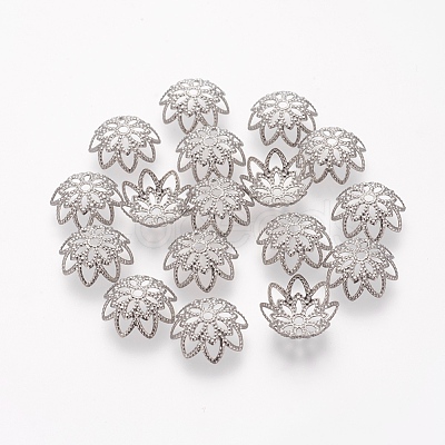 Tarnish Resistant Multi-Petal 304 Stainless Steel Flower Bead Caps STAS-L205-08P-1