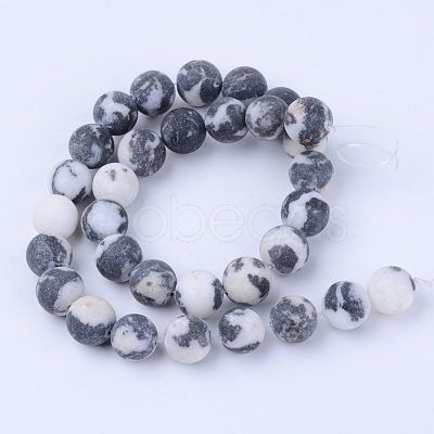 Natural Zebra Jasper Beads Strands X-G-Q462-6mm-01-1