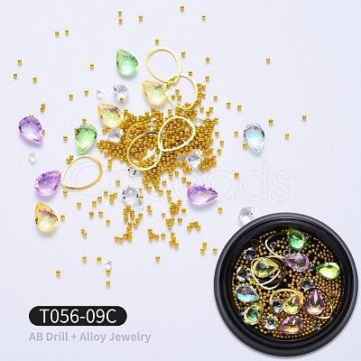 Pointed Back Resin Rhinestone Cabochons MRMJ-T056-09C-1