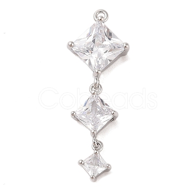 Brass Inlay Clear Glass Pendants KK-S388-08P-1