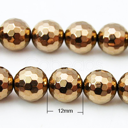 Non-magnetic Synthetic Hematite Beads Strands G-G092-12mm-1