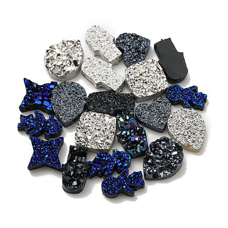 Imitation Druzy Gemstone Resin Beads RESI-X0001-42-1