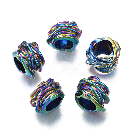 Rack Plating Rainbow Color Alloy European Beads PALLOY-S180-328-1