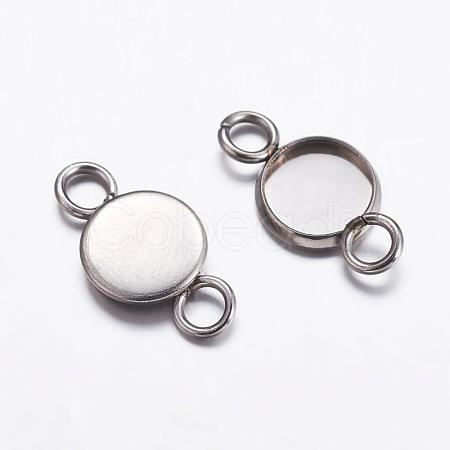 201 Stainless Steel Cabochon Connector Settings STAS-P161-29-6.5mm-1