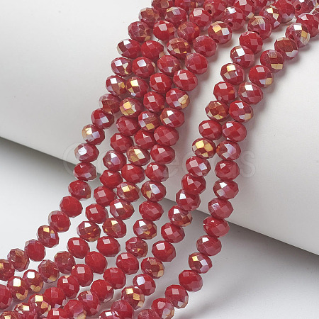 Electroplate Opaque Glass Beads Strands EGLA-A034-P4mm-H04-1