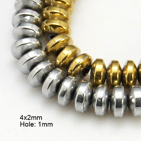 Non-Magnetic Synthetic Hematite Beads Strands G-C124-4x2mm-M-1