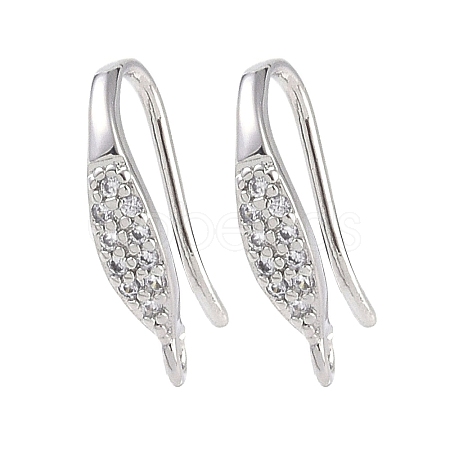 Brass Micro Pave Cubic Zirconia Earring Hooks KK-U008-07P-1