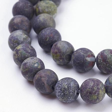 Natural Bloodstone Beads Strands G-F520-59-8mm-1
