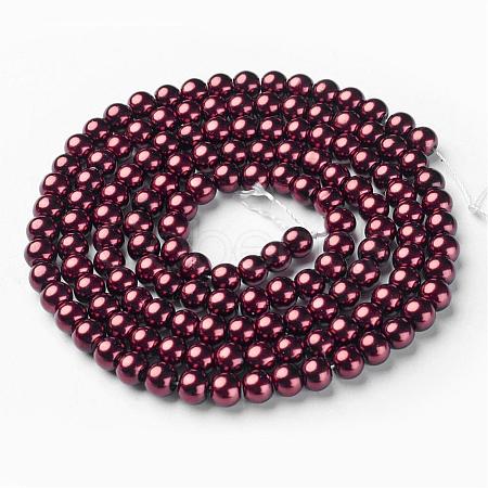 Glass Pearl Beads Strands HY6mm99-1