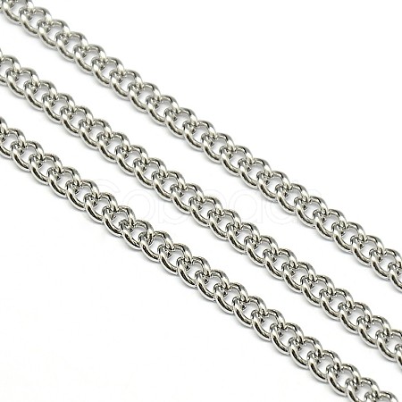 304 Stainless Steel Curb Chains STAS-M032-4mm-51P-1
