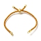 Braided Cotton Cord Slider Bracelet Making, with Rack Plating Brass Findings, Real 18K Gold Plated, Dark Goldenrod, 8-5/8x1/8 inch(22x0.3cm), Hole: 2mm