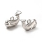 Rack Plating Alloy Charms, Cadmium Free & Lead Free, Whale Charm, Platinum, 9x14.5x6mm, Hole: 1.8mm