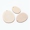 Undyed Wood Big Pendants, Oval, Navajo White, 79.5~119.5x61~91x2.5mm, Hole: 4mm