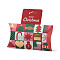 Christmas Theme Paper Pillow Gift Boxes, Gift Packaging Boxes with Hanging Hole for Gift Wrapping, Mixed Shapes, 13x2.75x11.5cm