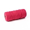 Cotton String Threads for Crafts Knitting Making, Deep Pink, 3mm, about 109.36 Yards(100m)/Roll