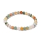 Natural Mixed Stone Round Beaded Stretch Bracelets, Inner Diameter: 2-1/4 inch(5.7cm)