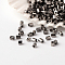 15/0 Grade A Glass Seed Beads, Hexagon(Two Cut), Metallic Colours, Black Plated, 15/0, 1~2x1~1.5mm, Hole: 0.5mm, about 100000pcs/pound