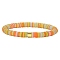 Polymer Clay Heishi Surfer Stretch Bracelet with 304 Stainless Steel Beaded, Preppy Bracelet, Orange, Inner Diameter: 2 inch(5.2cm)