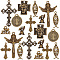 PandaHall Elite 8 Style Tibetan Style Alloy Pendants, Mixed Shapes, Antique Bronze, 13~43.5x9.5~29.5x2~3mm, Hole: 1.2~4mm